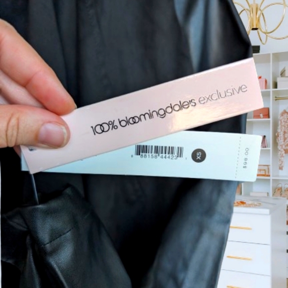 NEW w/ Tags Aqua Open Drape Black Moto Leather Jacket - Picture 2 of 5